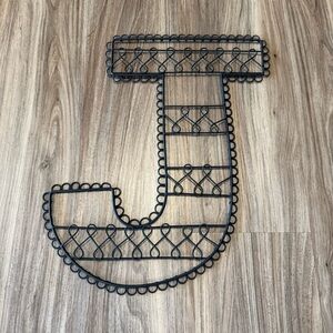 Pottery Barn Teen Black Wire Letter J Wall Decor